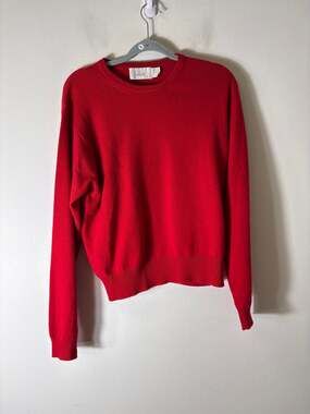 Belford Classic Red Long Sleeve Cashmere Sweater Sz L